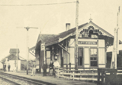 Photograph of Wabash RR Depot at Martinsburg Missouri c1900